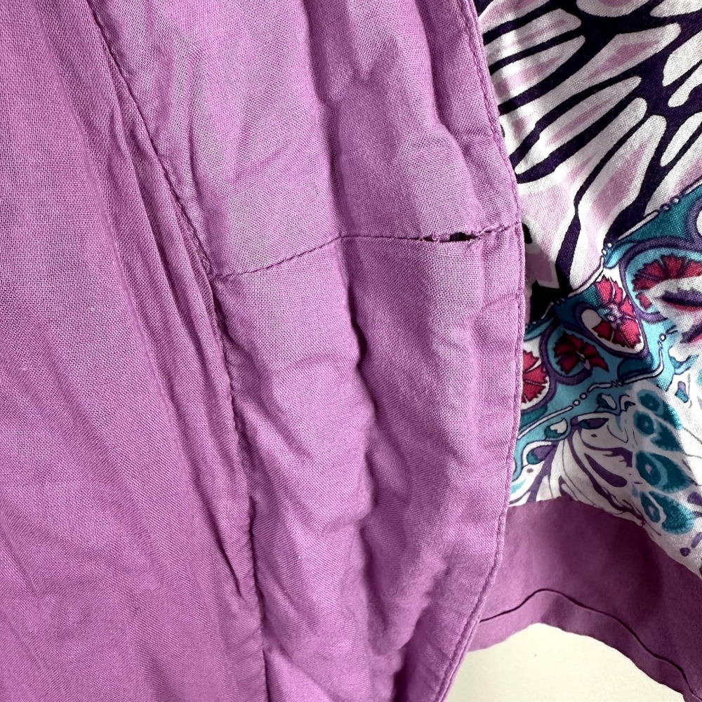 Boho Patchwork Lavender Long Kimono Robe - Picture 8 of 9